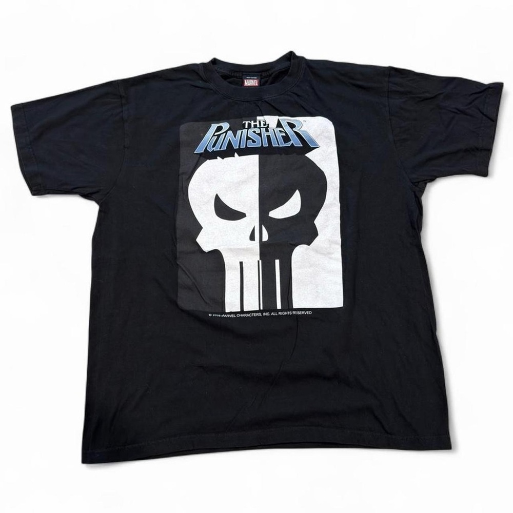 Marvel The Punisher black cotton t-shirt Size L mad engine